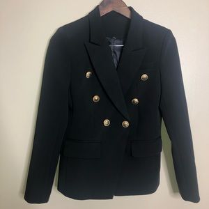 Black and Gold Double Breasted Blazer